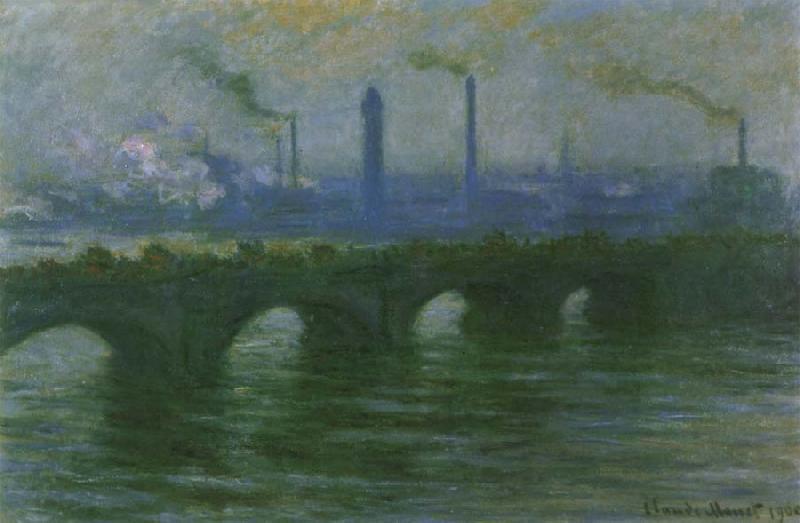 Claude Monet Waterloo Bridge,Overcast Weather France oil painting art